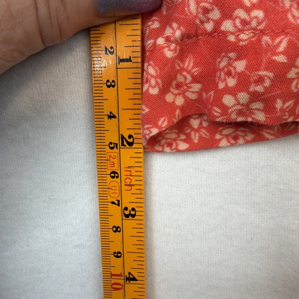 Lulu's Women's Floral Romper Medium Orange Rayon Button Front Sleeveless Boho - Picture 11 of 11